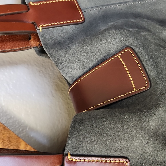 Dooney & Bourke Hunter Green Suede and Leather tote - Picture 8 of 16